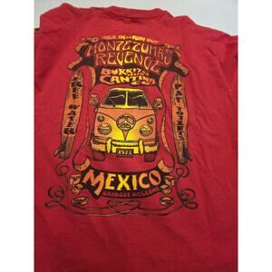 Montezuma's revenge Mexico Tennessee River Tag Men's Size Large Red Short Sleeve